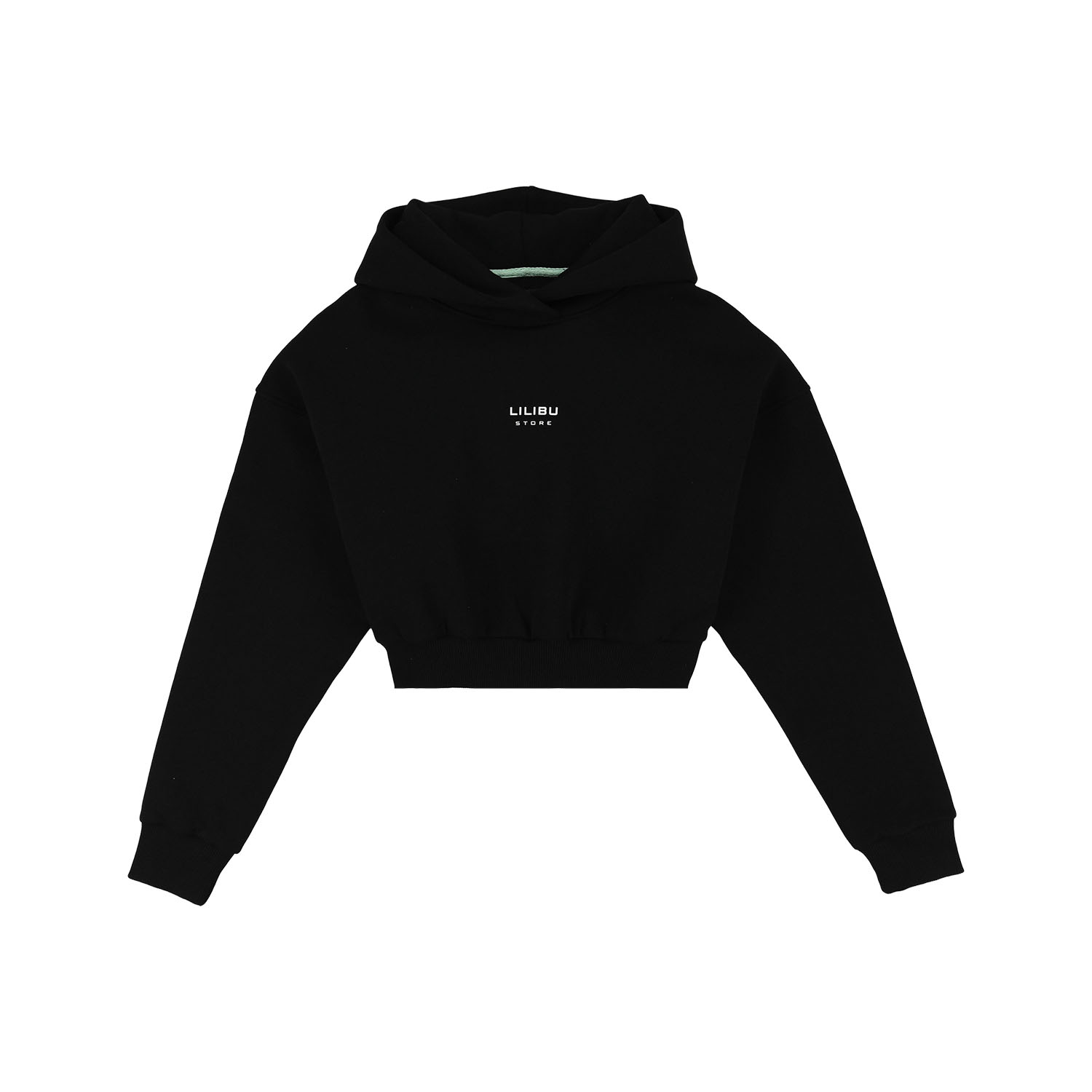 Черное укороченное худи