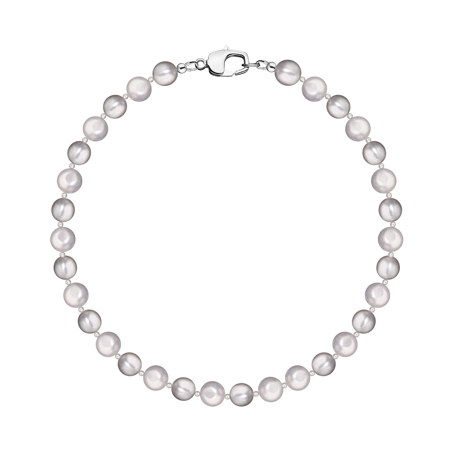 Silver pearl necklace
