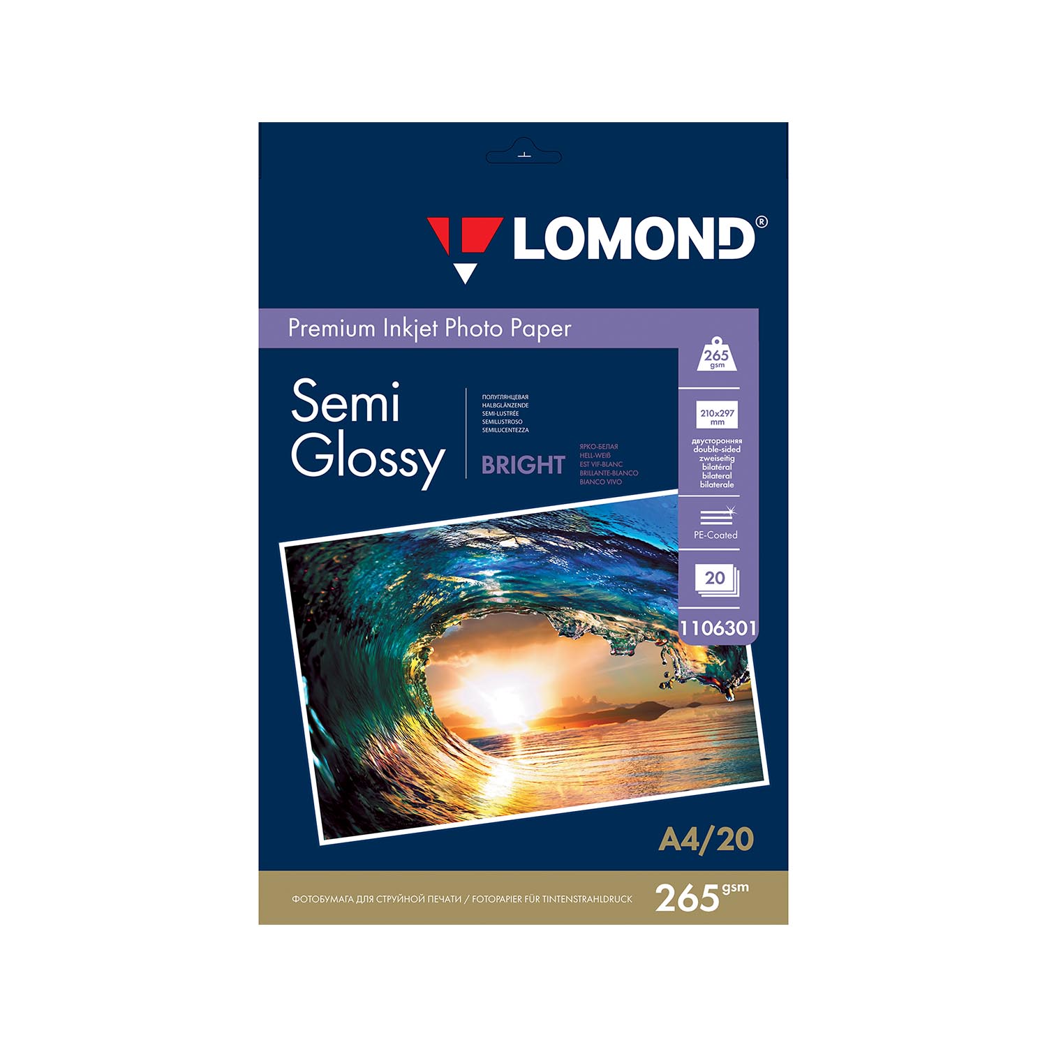 Полуглянцевая (Semi Glossy) микропористая фотобумага для струйной печати
