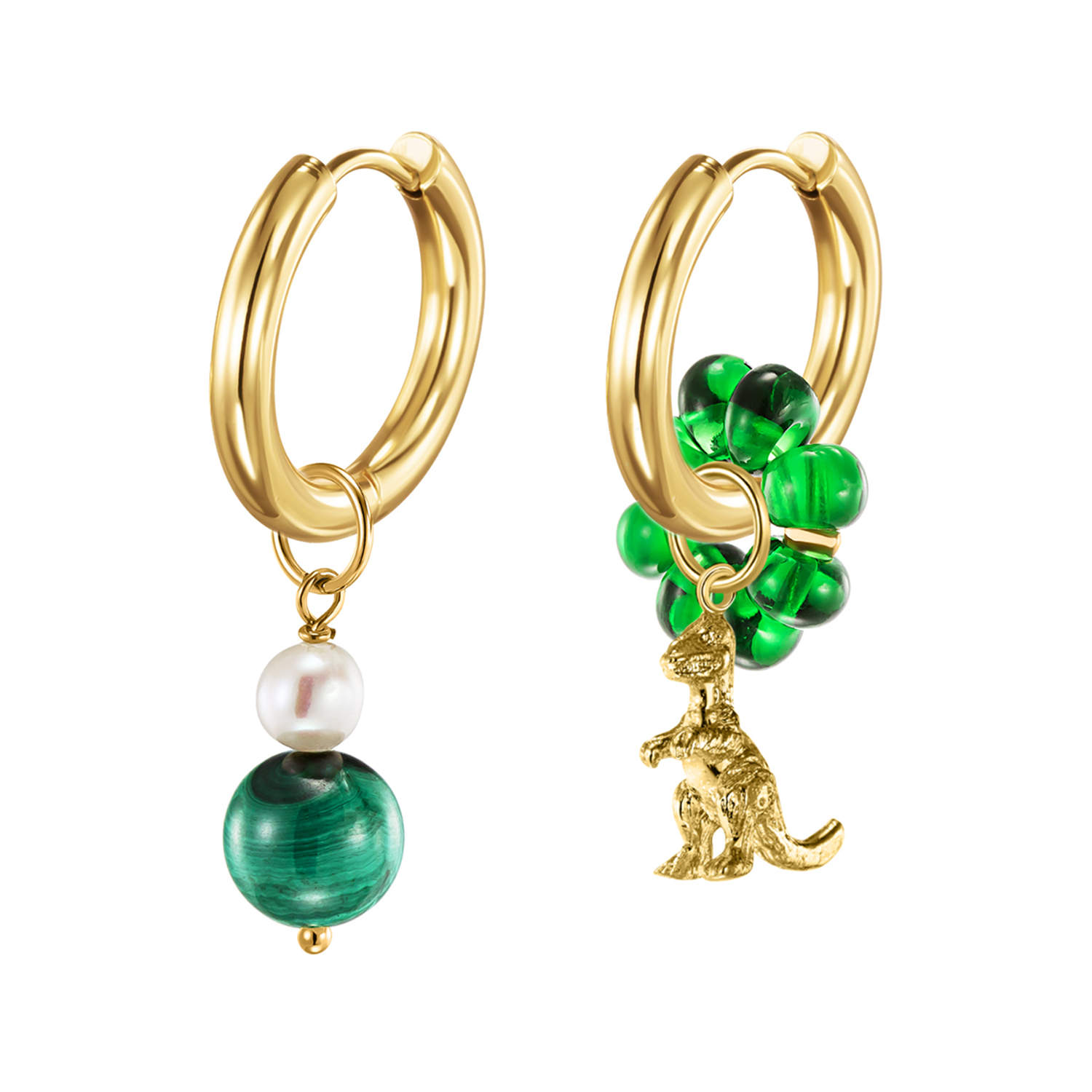 Серьги Dino & Malachite