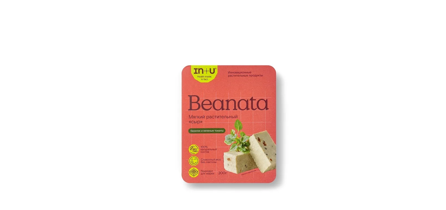 Мягкий растительный сыр Beanata с базиликом и вялеными томатами