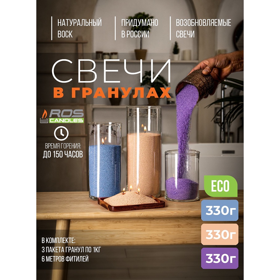 Насыпные свечи восковые в наборе
