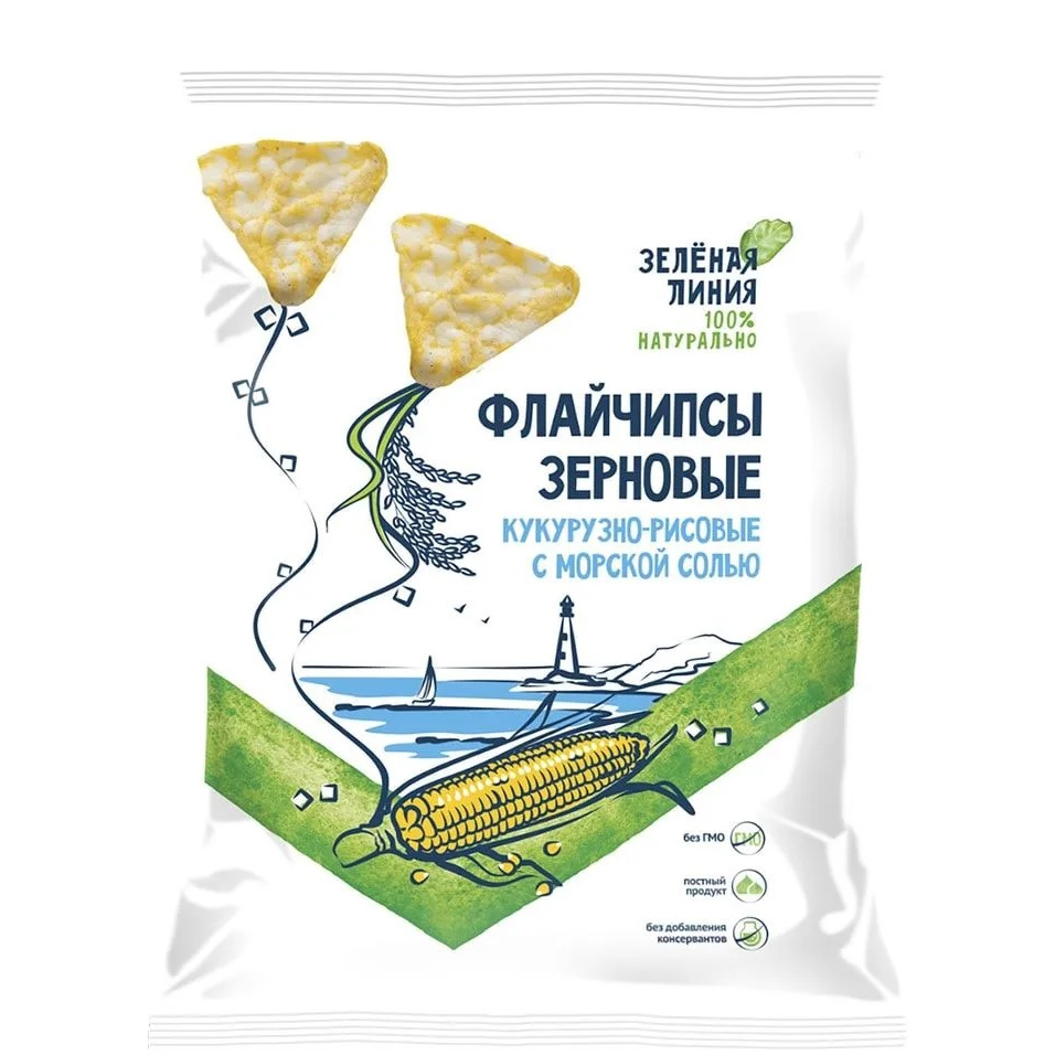 Флайчипсы зерновые кукурузно-рисовые с солью