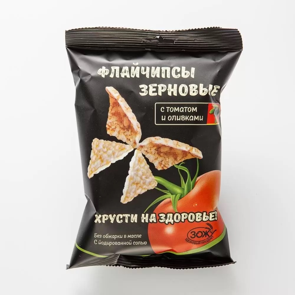 Флайчипсы зерновые с томатом и базиликом