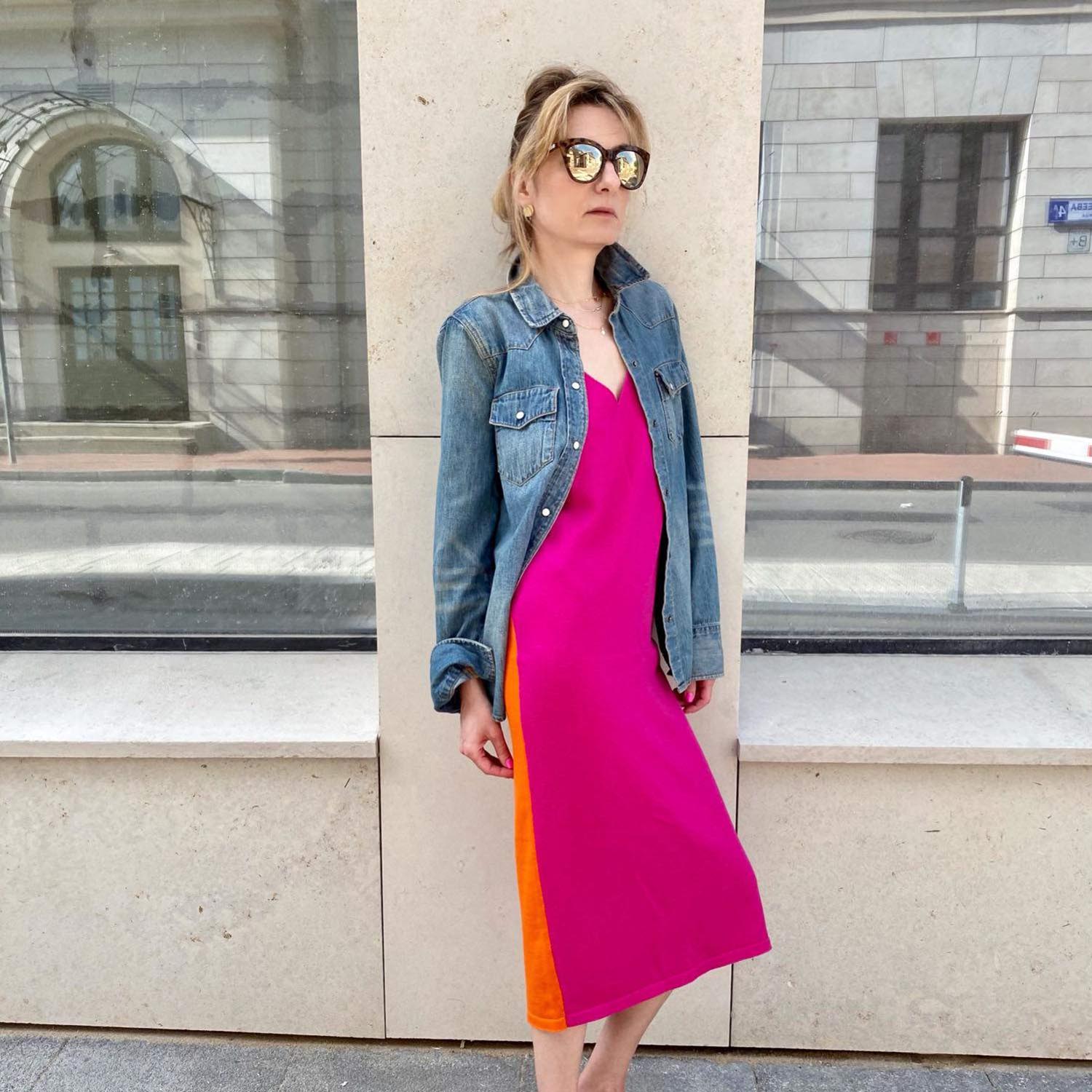 Платье Color-block