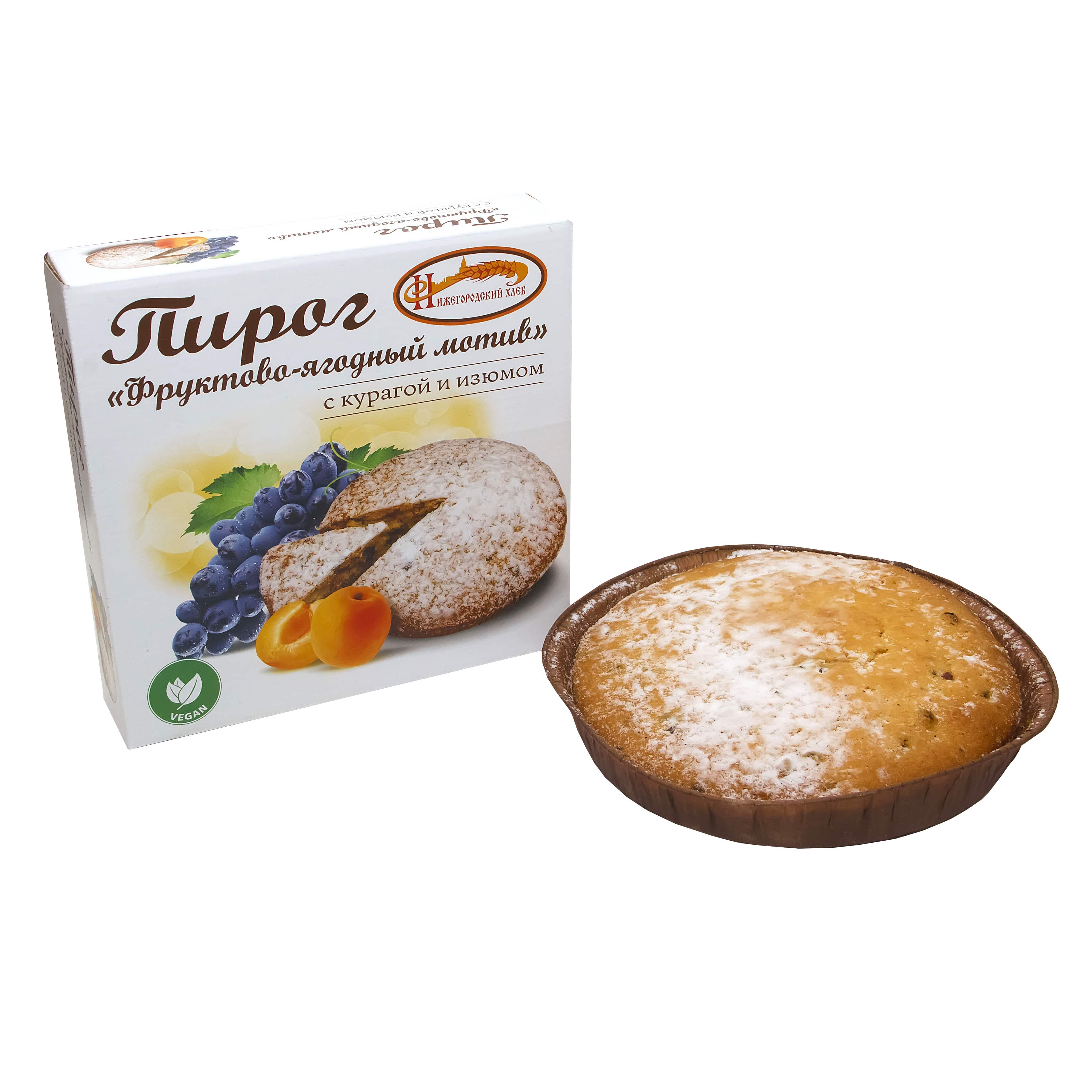 Пирог «Фруктово-ягодный мотив» с курагой и изюмом