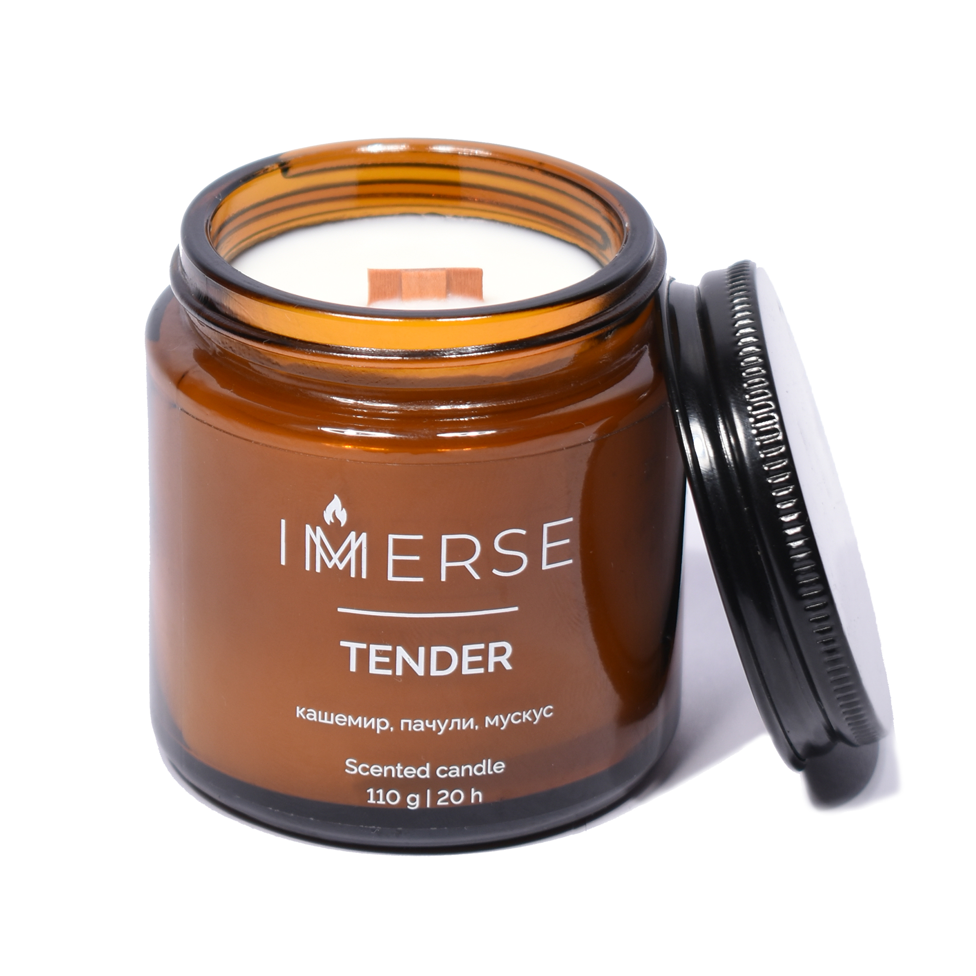 Ароматическая свеча TENDER, кашемир, пачули, мускус