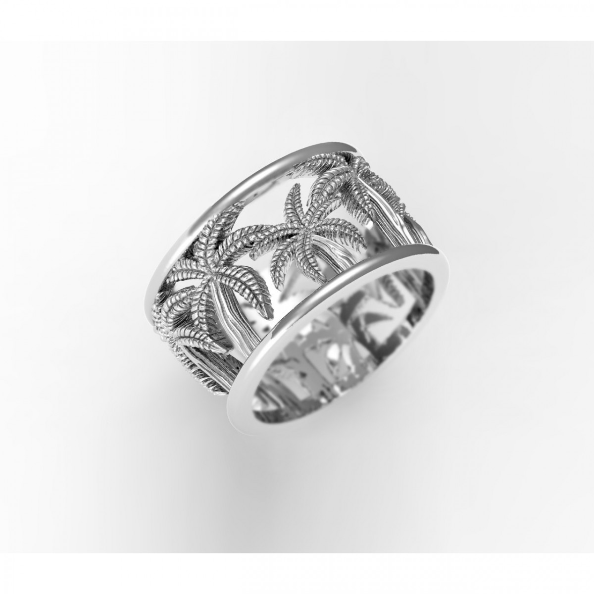 Серебряное кольцо пальмы Palm Dope