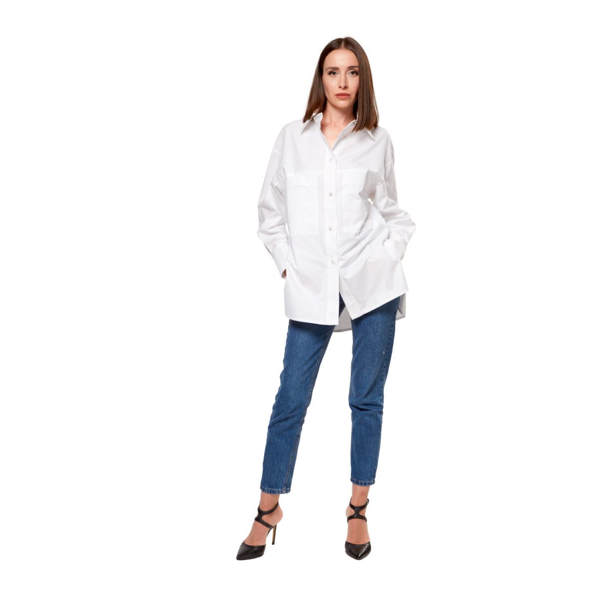 Рубашка женская со спущенным плечом