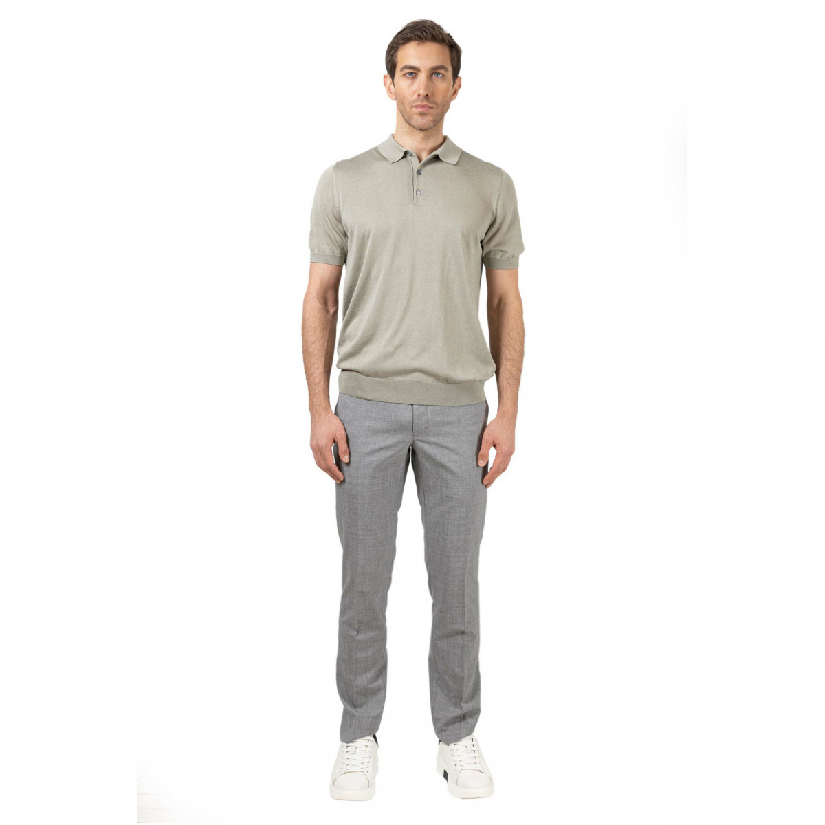 Поло мужское оливковое