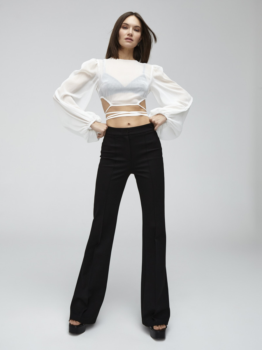 Блуза из шифона с завязками