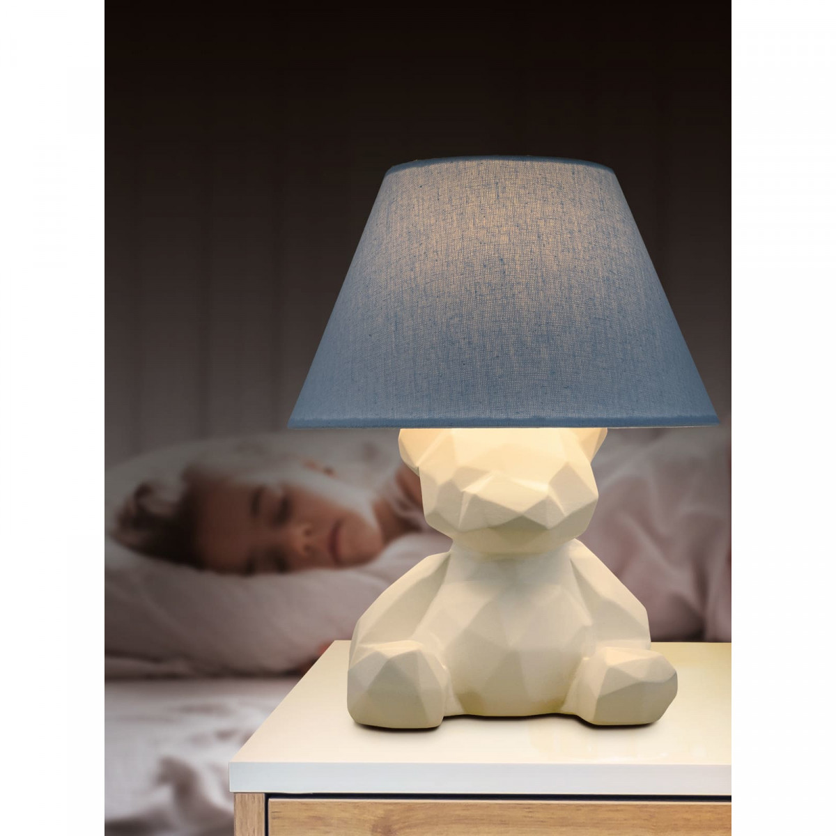 Светильник настольный интерьерный с абажуром Ta Le «Teddy blue»