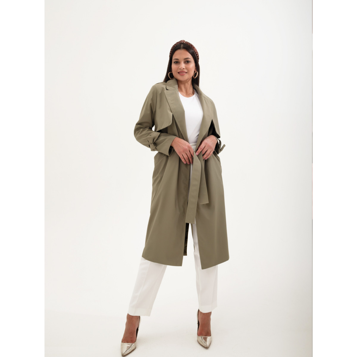 Плащ классический тренч осенний на запах