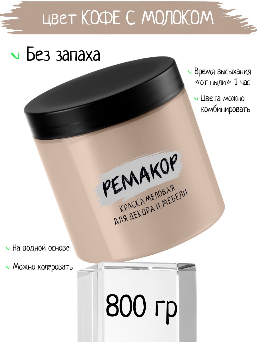 Краска меловая, для интерьера и мебели, без запаха, матовая