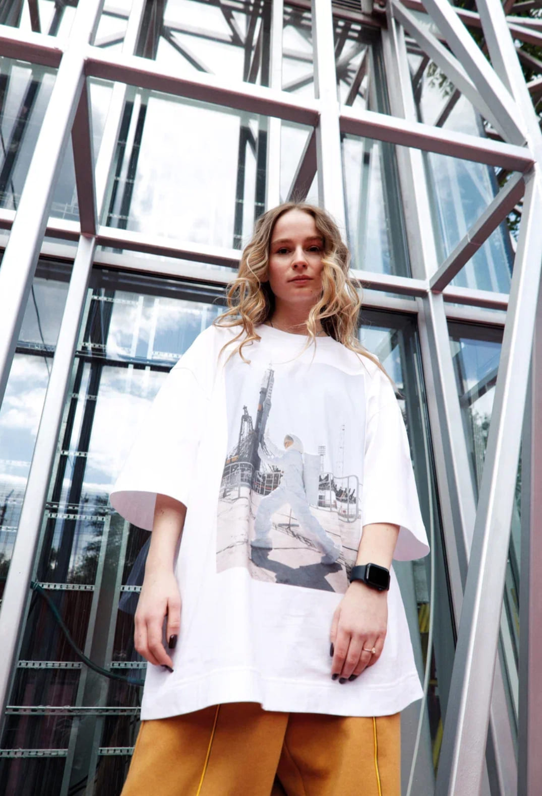 Футболка "BAIKONUR", молочная, adult size