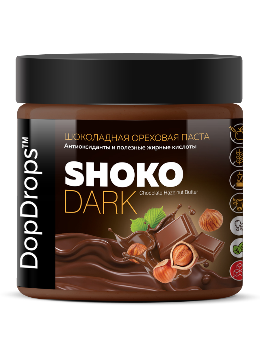 Шоколадная паста DopDrops фундучная темный шоколад 500 г