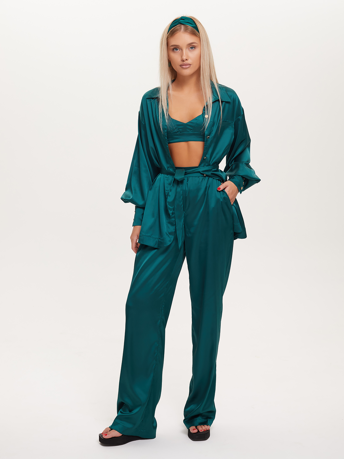 КОСТЮМ В ПИЖАМНОМ СТИЛЕ BASIC 1 EMERALD
