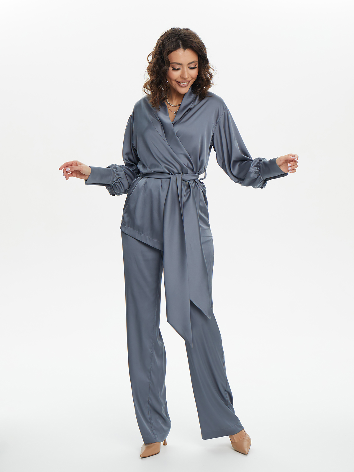 КОСТЮМ В ПИЖАМНОМ СТИЛЕ BASIC 2 SILVER