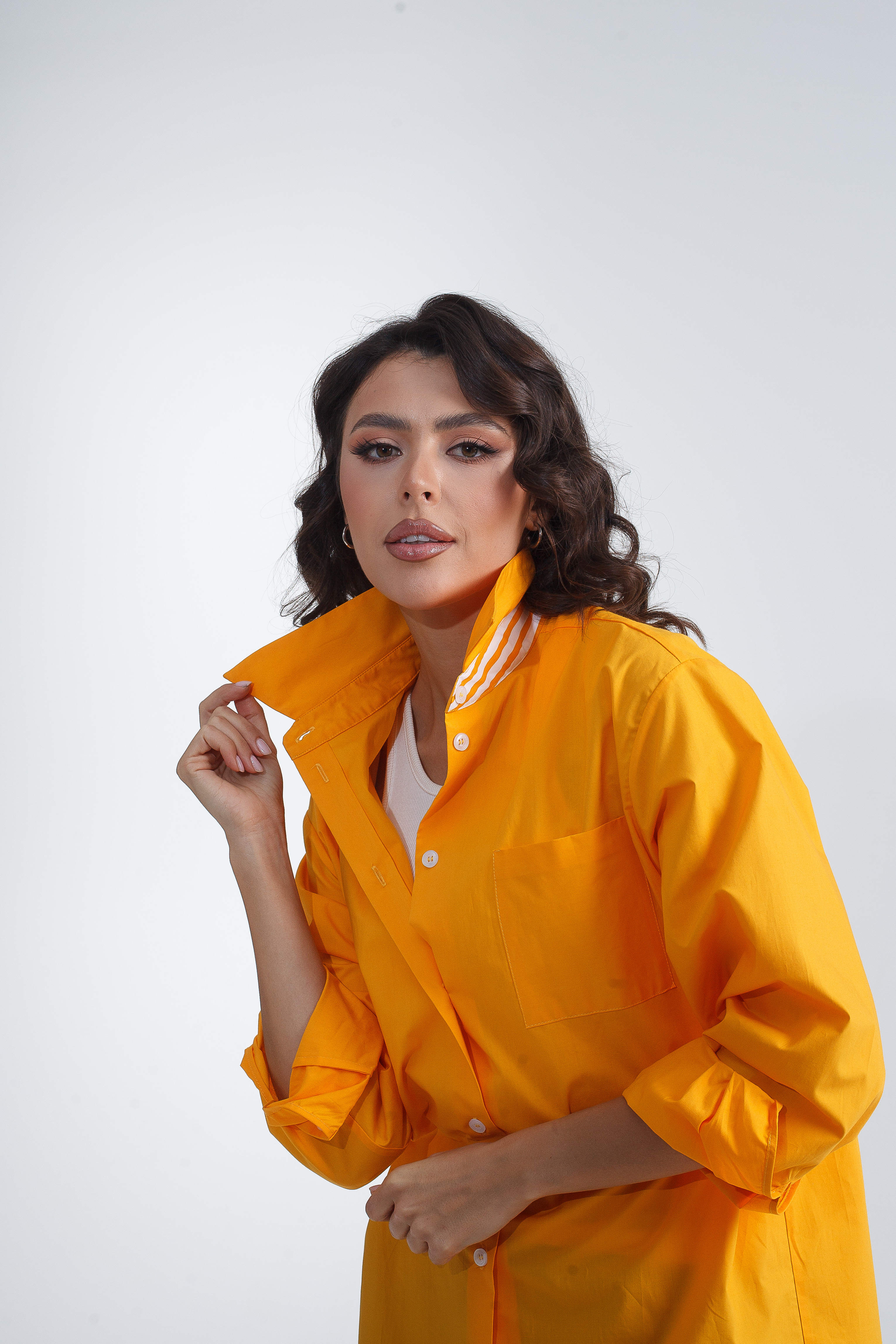 Рубашка женская oversize на пуговицах из хлопка стиль OLD MONEY
