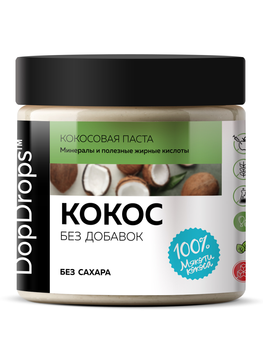 Кокосовая паста DopDrops урбеч без сахара 500 г