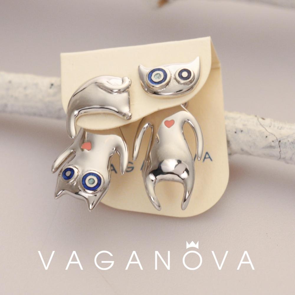 Серьги космические коты