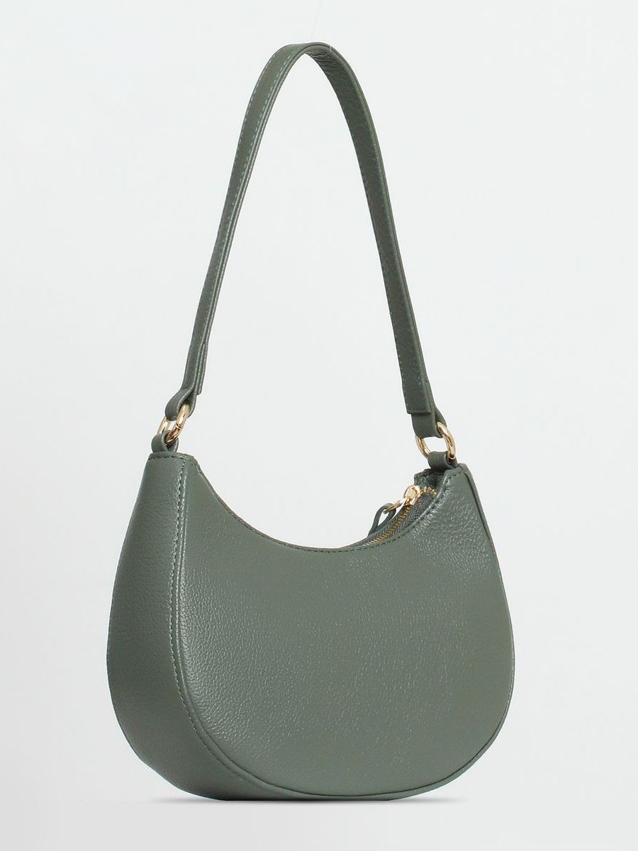 Сумочка багет с длинным ремнем из кожи