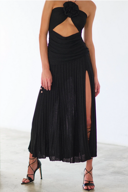 Юбка макси плиссированная черная