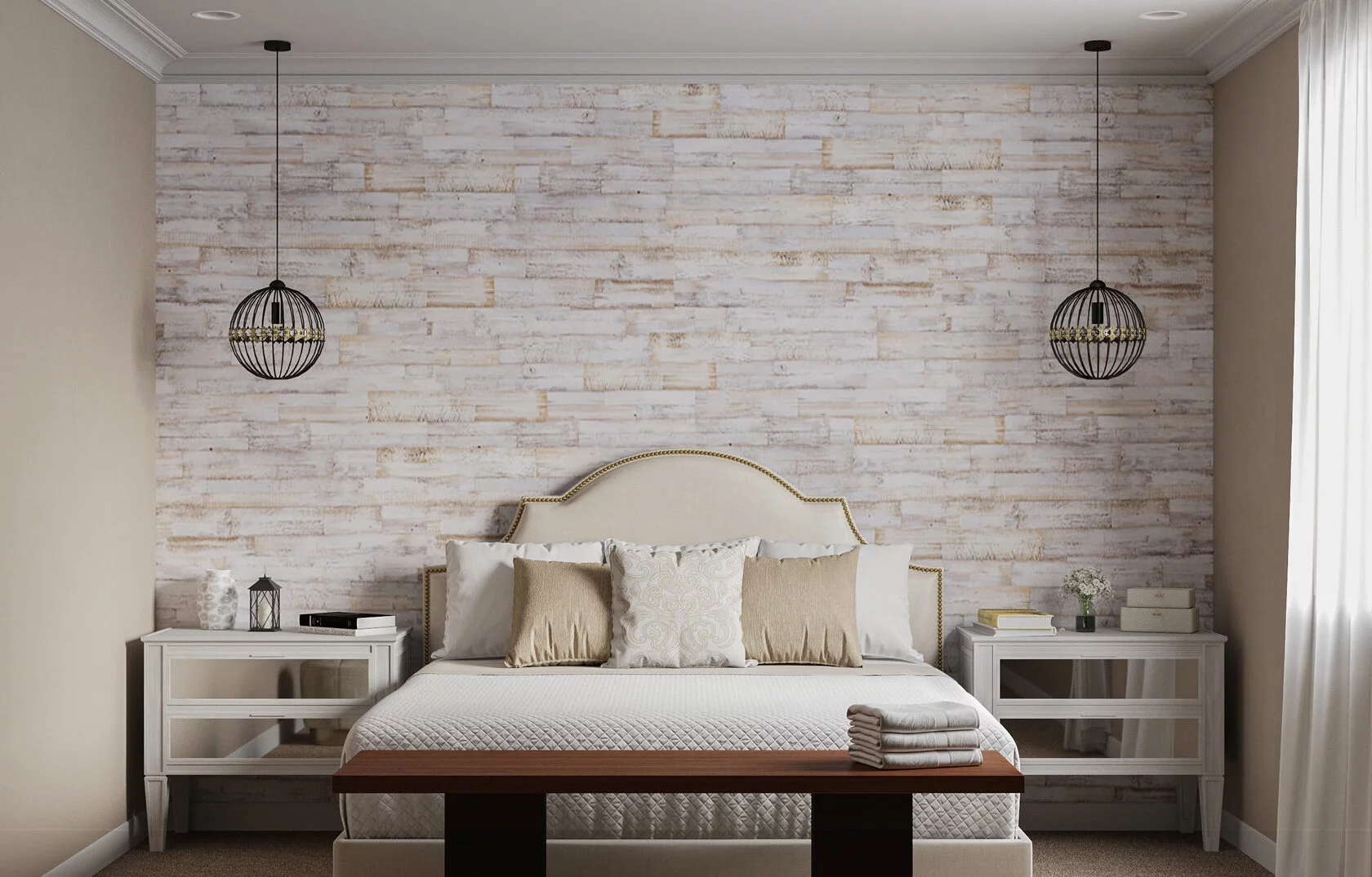 Деревянные стеновые панели Whitewashed