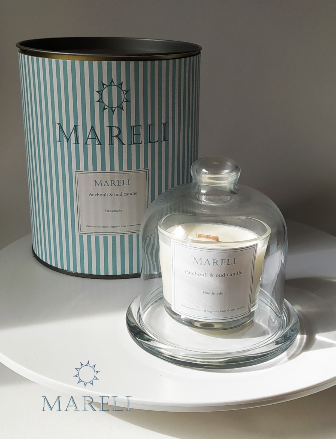 Интерьерные, ароматические свечи в клоше White fog 60мл.