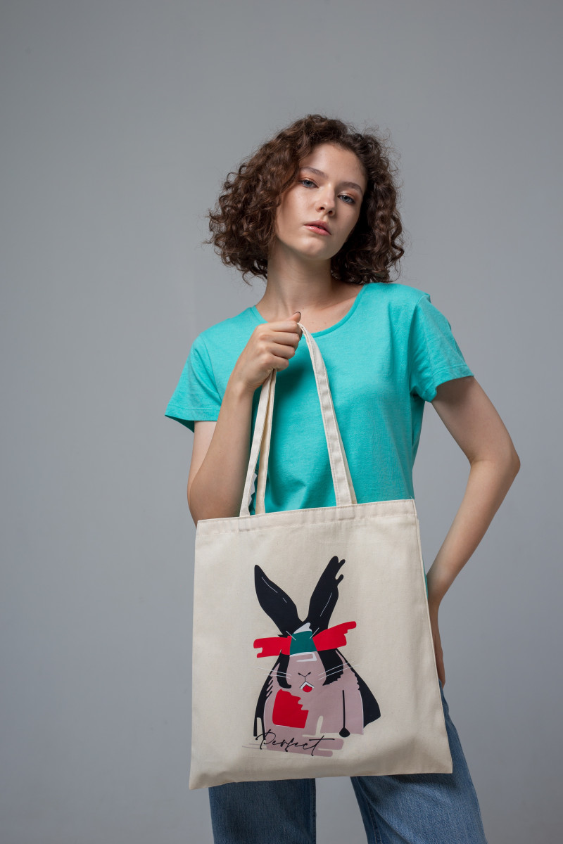 Сумка шоппер с принтом «Кролик»