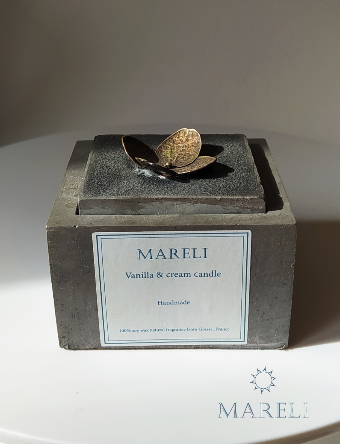 Ароматические свечи в гипсовом подсвечнике Vanilla&cream 100мл.
