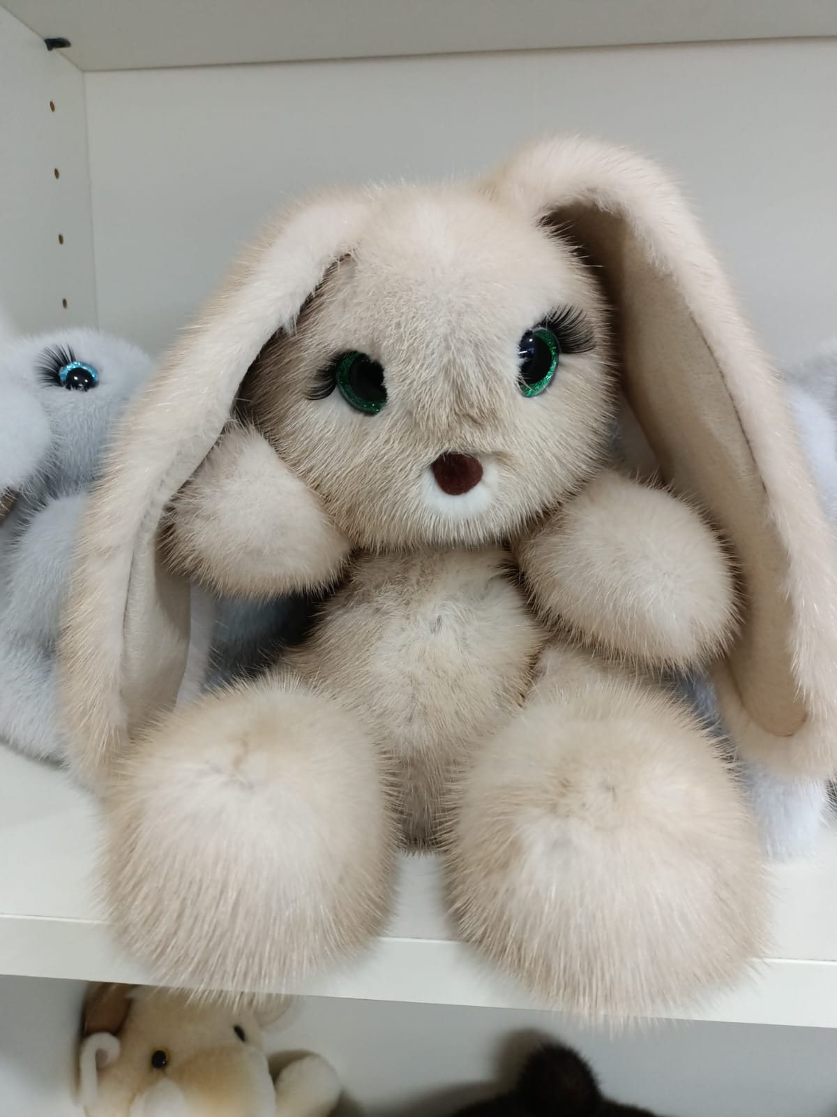 Игрушка заяц из натурального меха норки