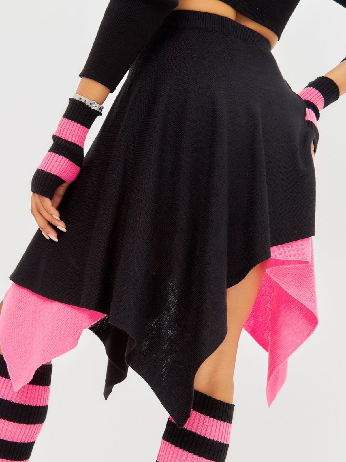 Юбка вязаная мини трикотажная