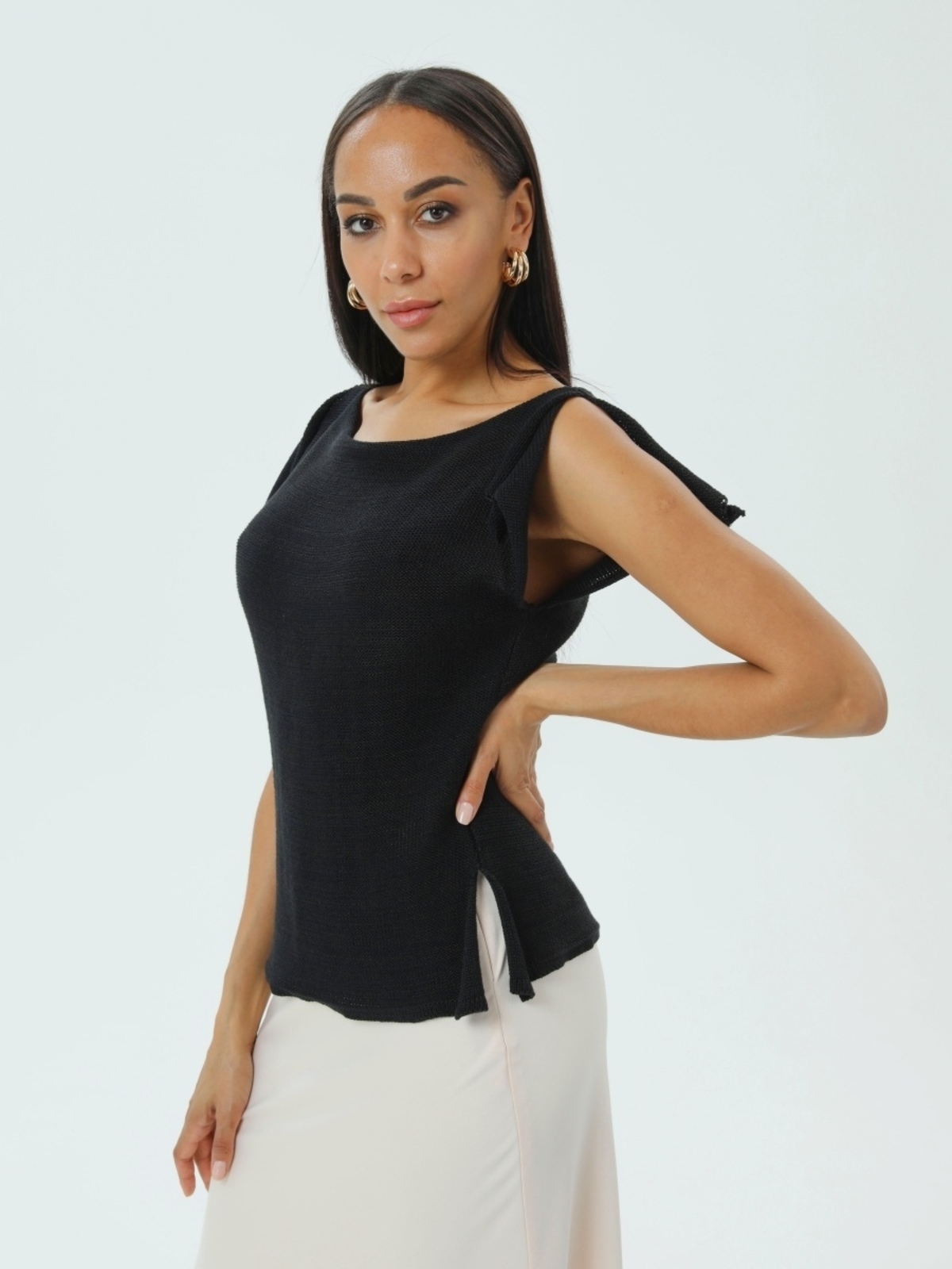 Топ летний хлопок вязаный летняя майка кофта