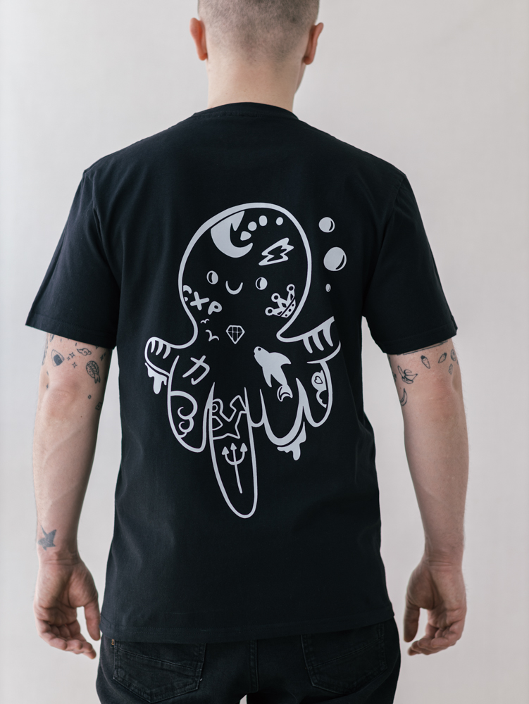 Бесшовная футболка с принтом "Осьминог"