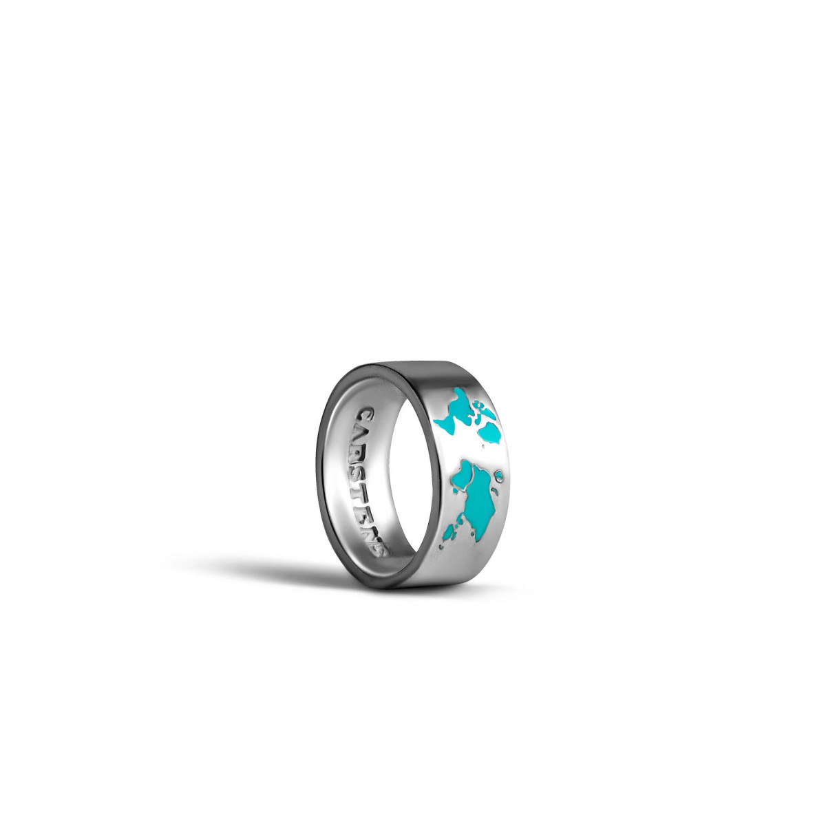 Серебряное кольцо Карта мира Lanikai Blue