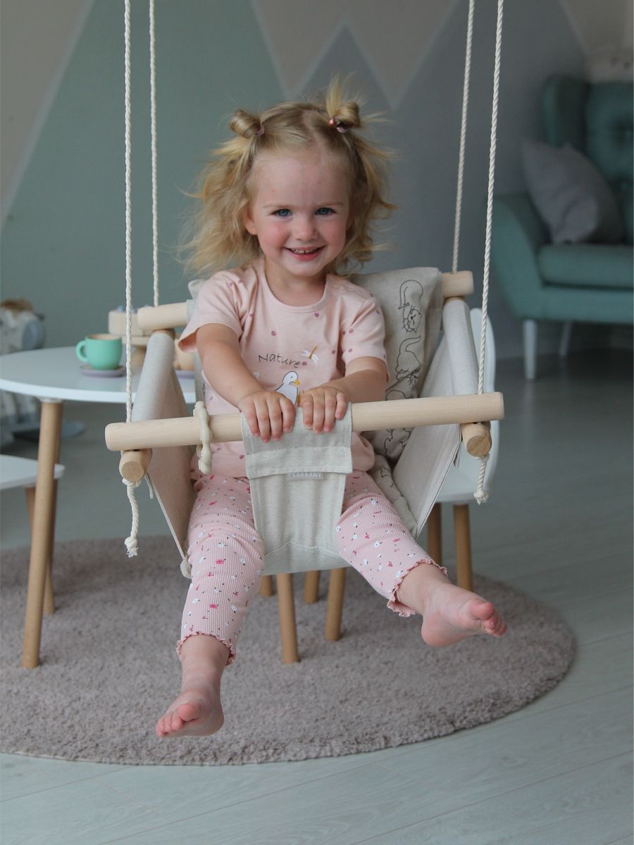 Качели подвесные детские для дома TsarDany (беж)