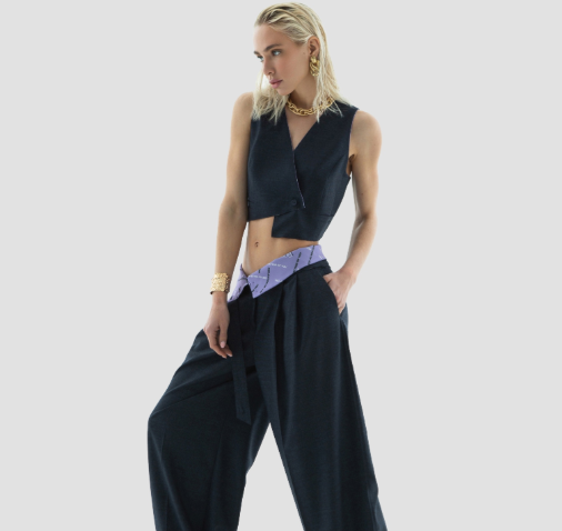 Street palazzo pants (Брюки серо-синие)