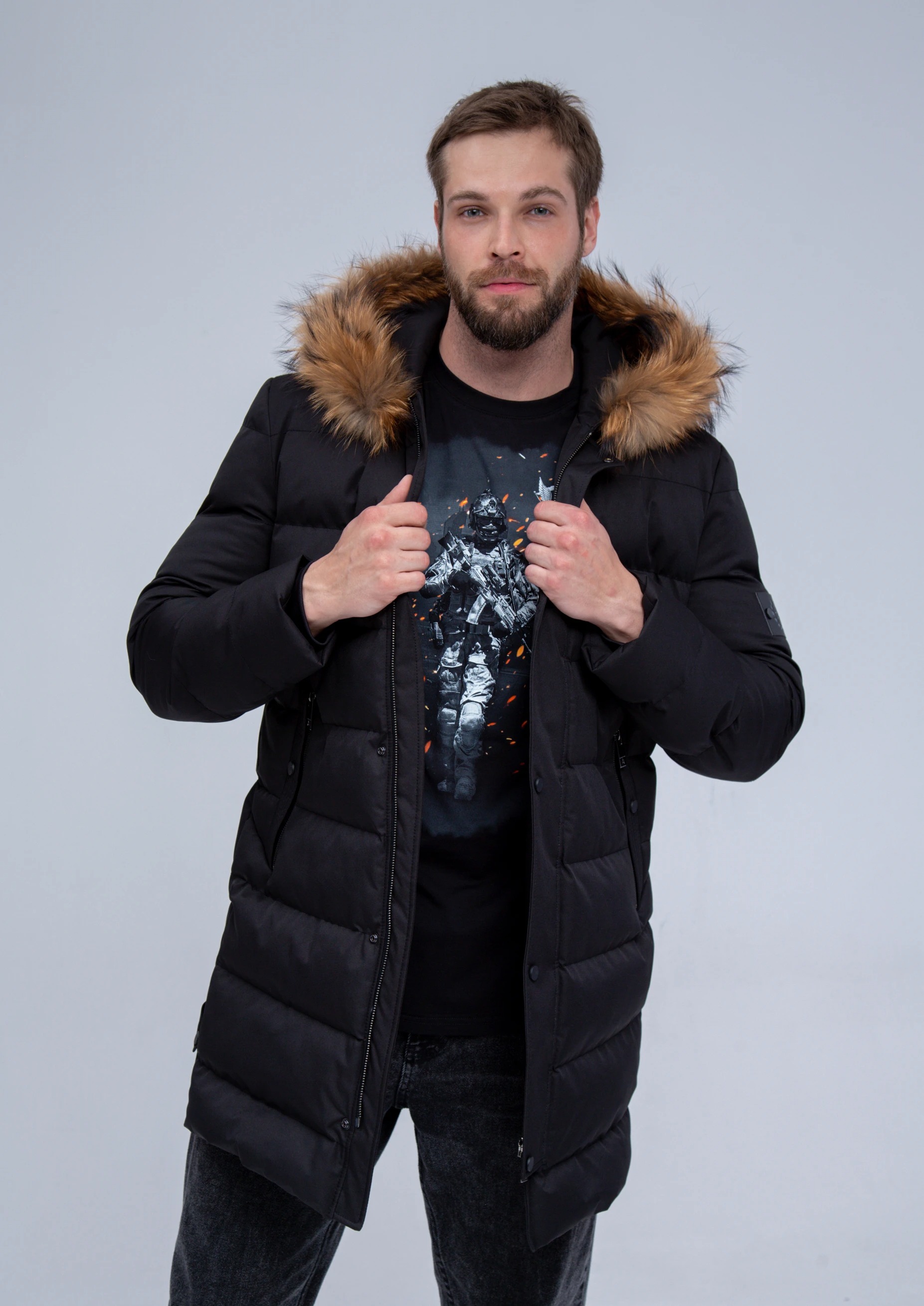 Пальто стеганное мужское