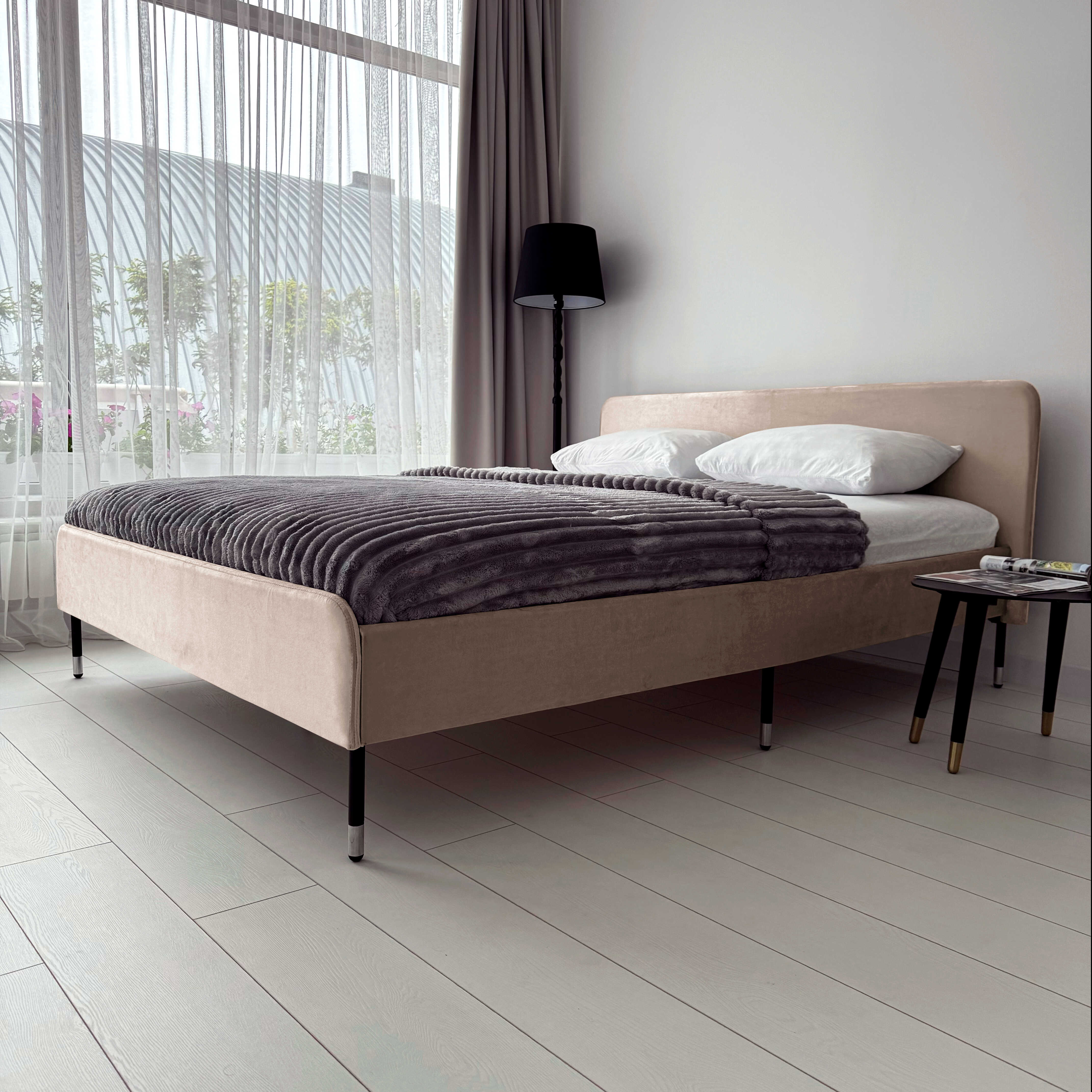 Кровать Redsofa Сити бежевый Шайн 160х200