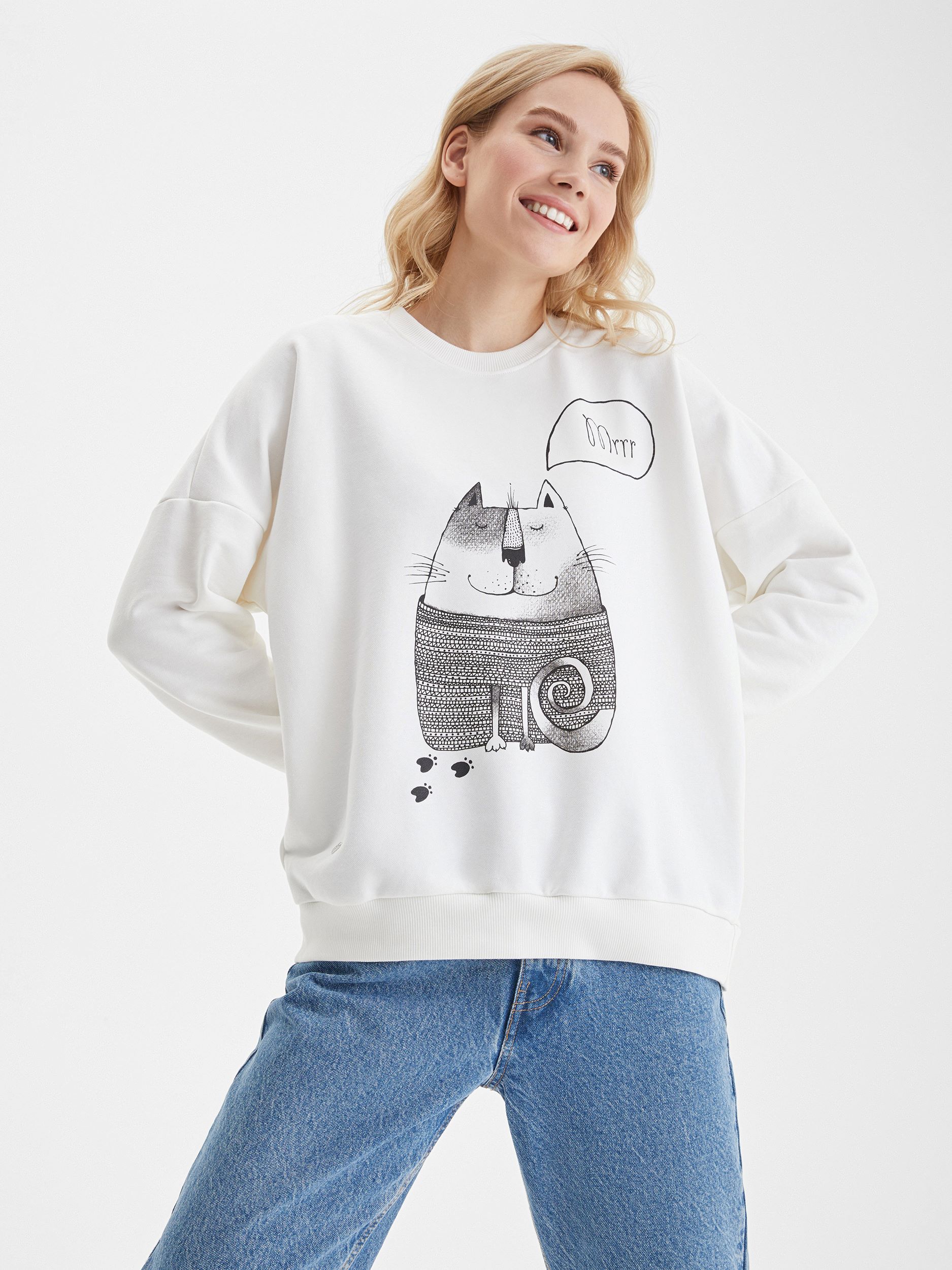 Свитшот женский «‎Котэ» экрю