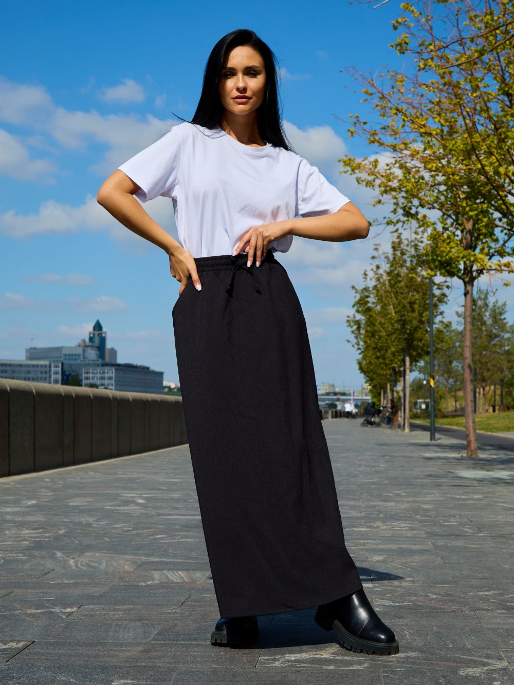 Длинная женская юбка макси в пол большие размеры