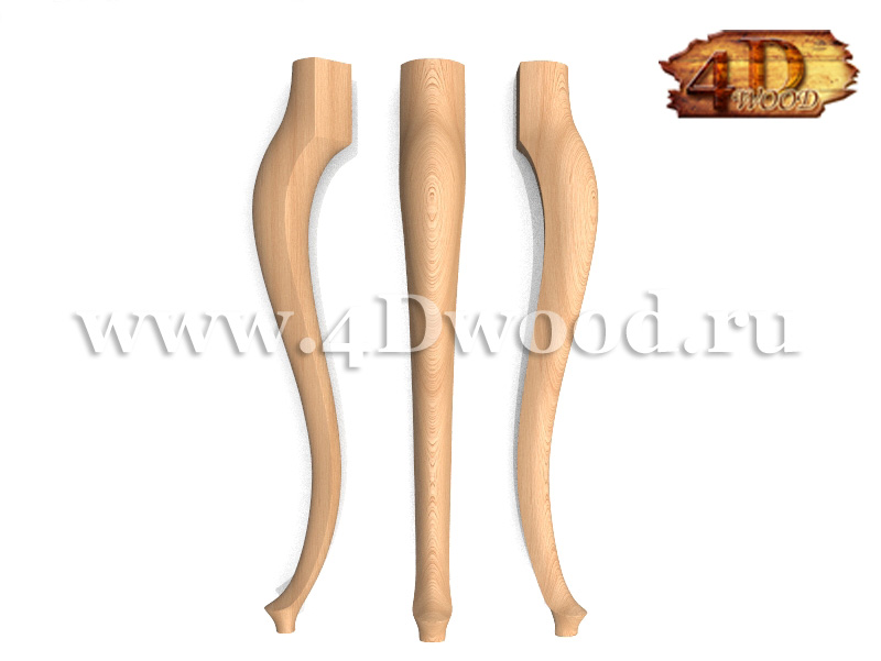 Ножка резная деревянная гладкая кабриоль арт n209