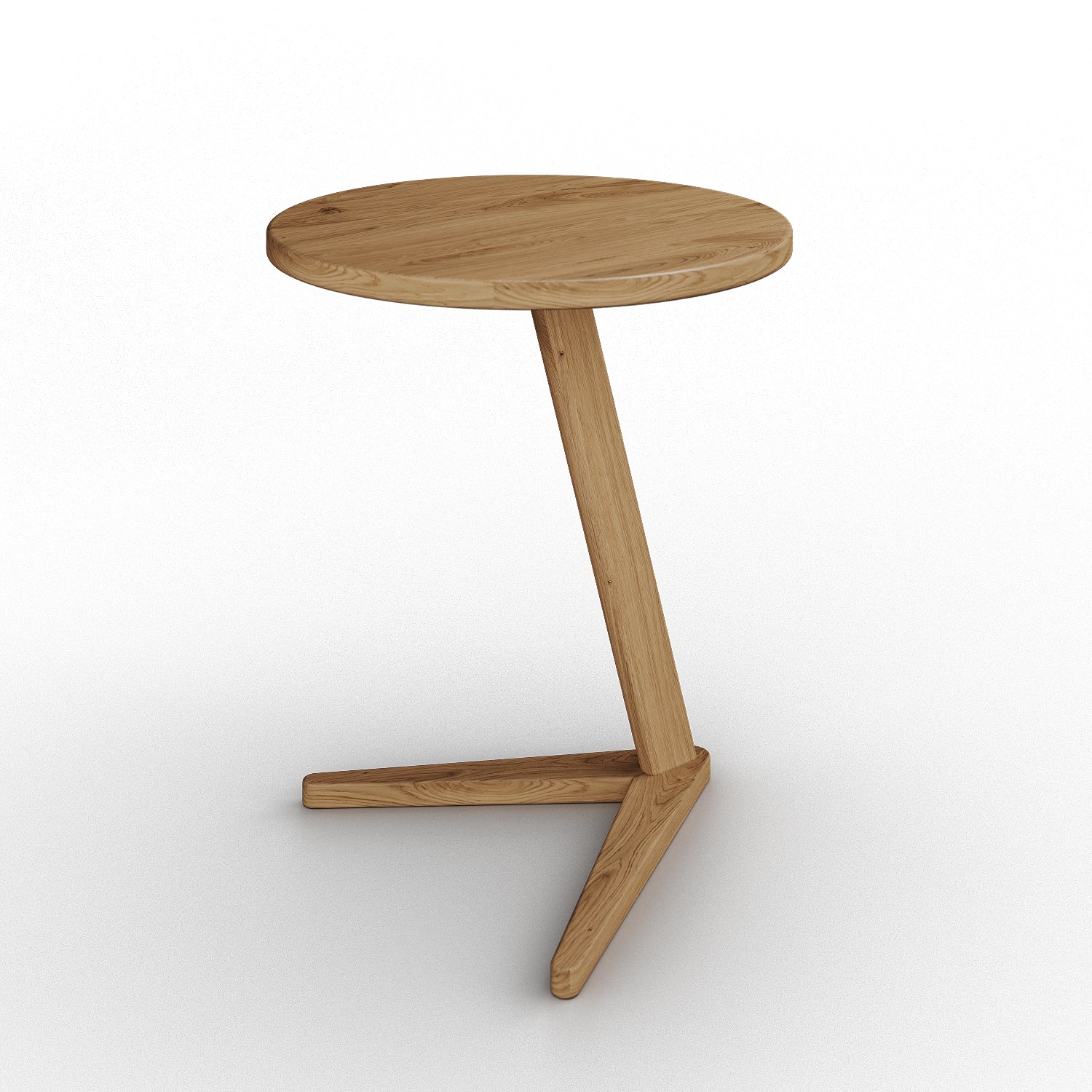 Столик приставной (диаметр 40 см) дубовый