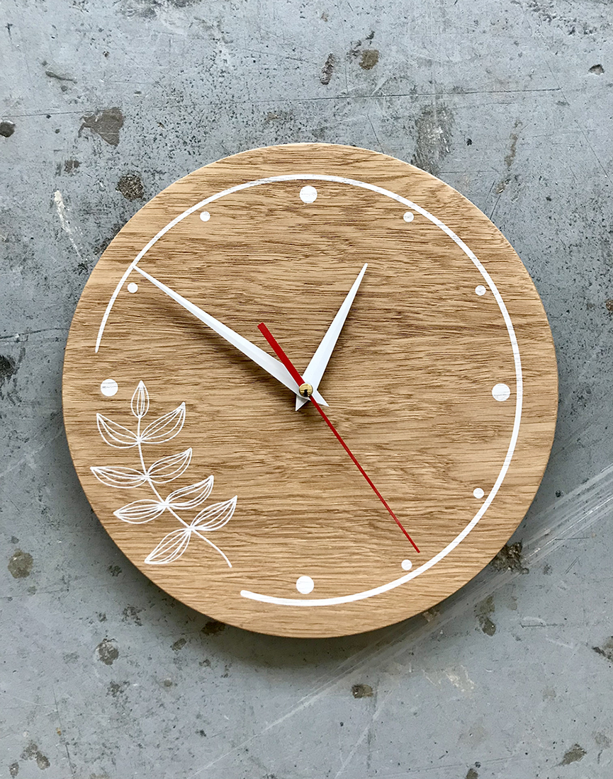 Часы настенные Alga Time 28см №9.2 натуральный дуб