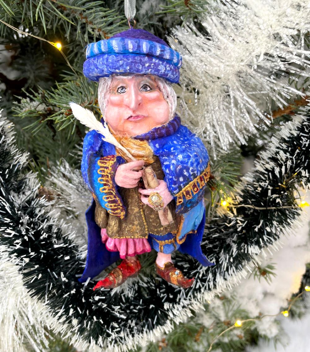 Новогодние сувениры, авторские елочные игрушки из ваты, министр