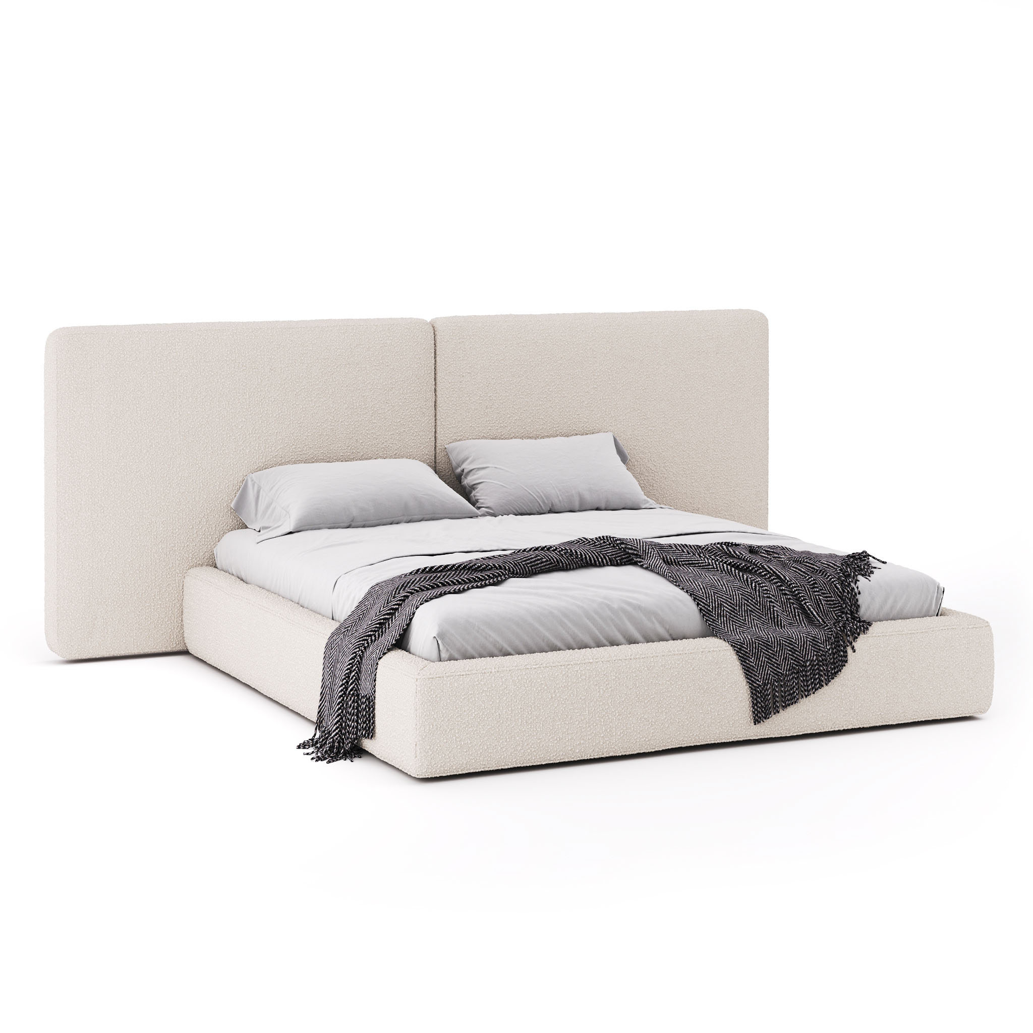 Кровать в мягкой обивке Букле - Two backs mod.7 180*200 см