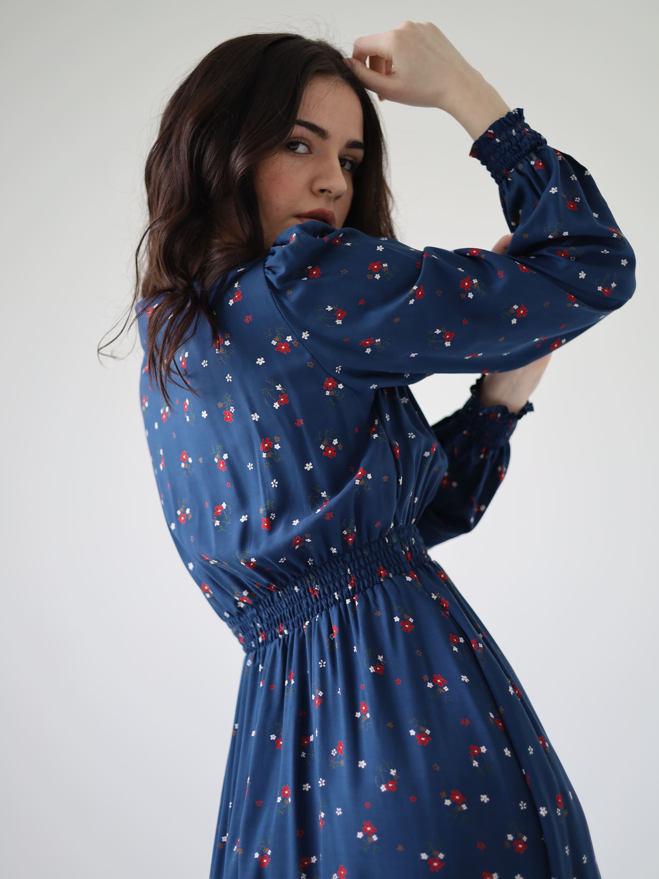 Платье Azzurro из вискозы синее
