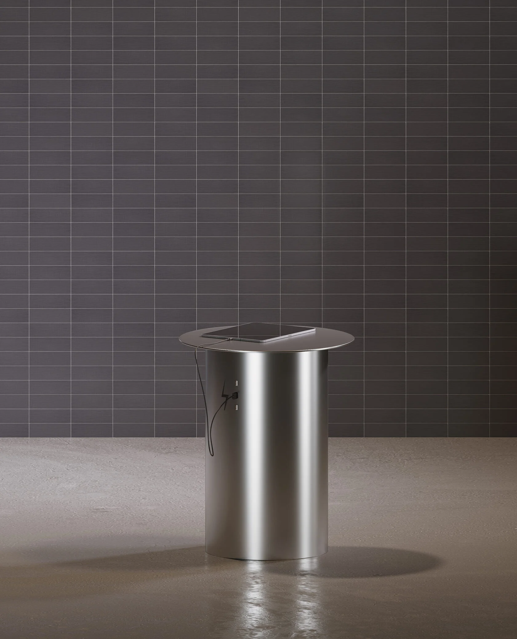 Столик журнальный ЦИЛИНДР С USB d-500