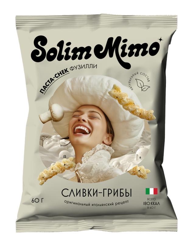 Паста-снек фузилли со сливочно-грибным вкусом Solim Mimo